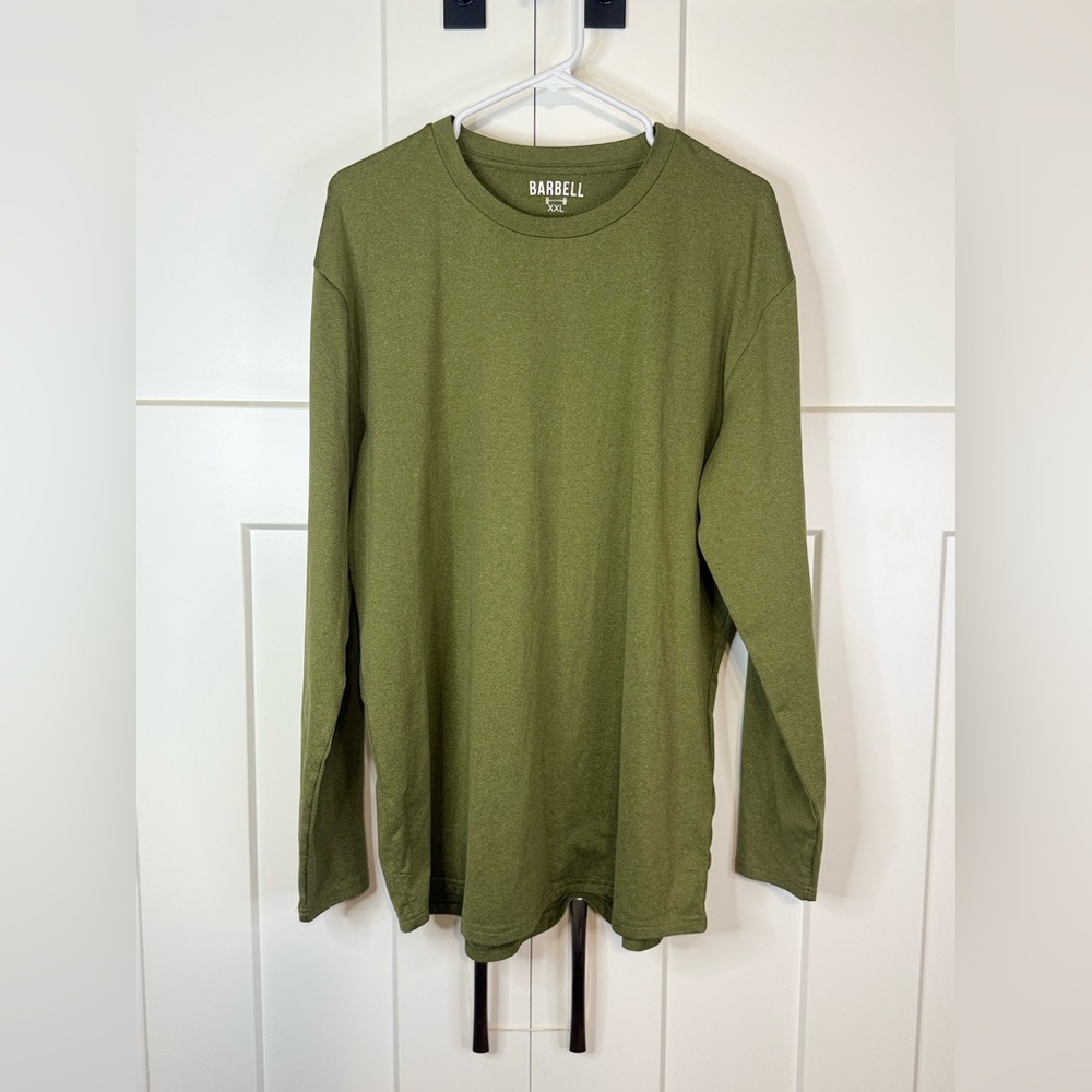 Barbell Olive Green Long Sleeve Shirt